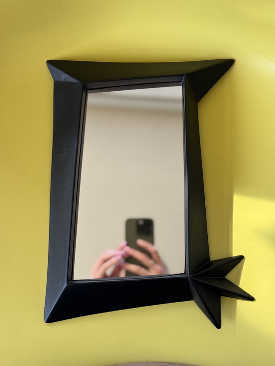 Image 1 of Miroir de rebord IKEA vintage noir – Modèle 1996 / Style Memphis – Rare
