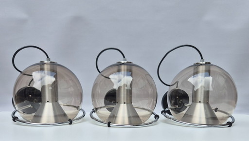 Vintage-Set identischer Wandlampen - RAAK | F. Ligtelijn | 3 Globen - 1960er Jahre
