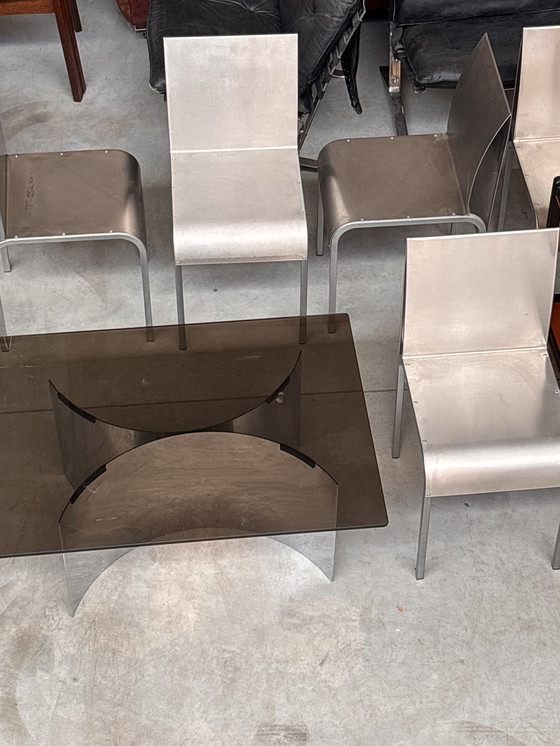 Image 1 of 1970s-1980s Chrome and smoked glass coffee table