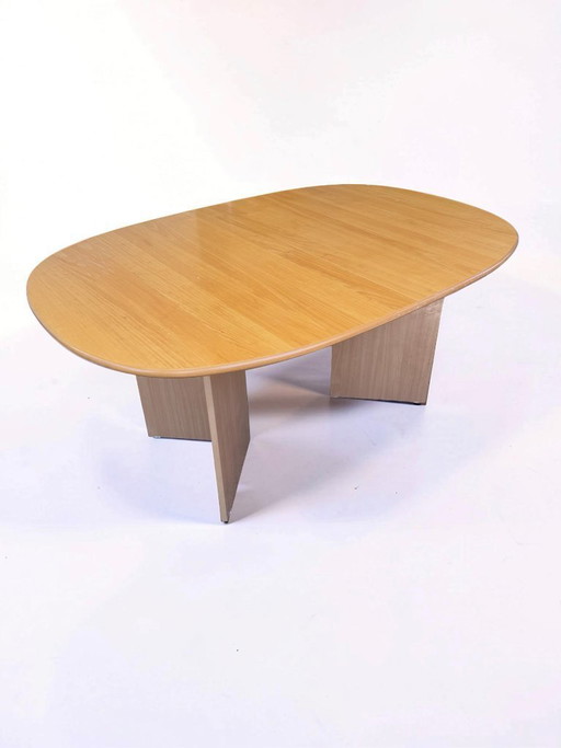 Table de salle à manger extensible vintage danoise en bois massif clair