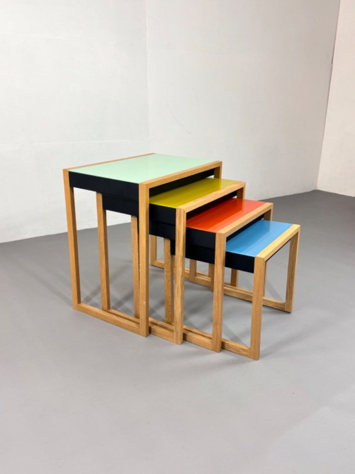 Bauhaus Nesting Tafels Josef Albers – bijzettafels, Glass, Wood (photo 2 of 9)