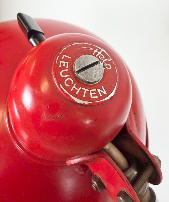 Large Red Industrial German Workshop Table Lamp From Helo Leuchten, 1950s – Chrome, Iron (photo 10 of 25)