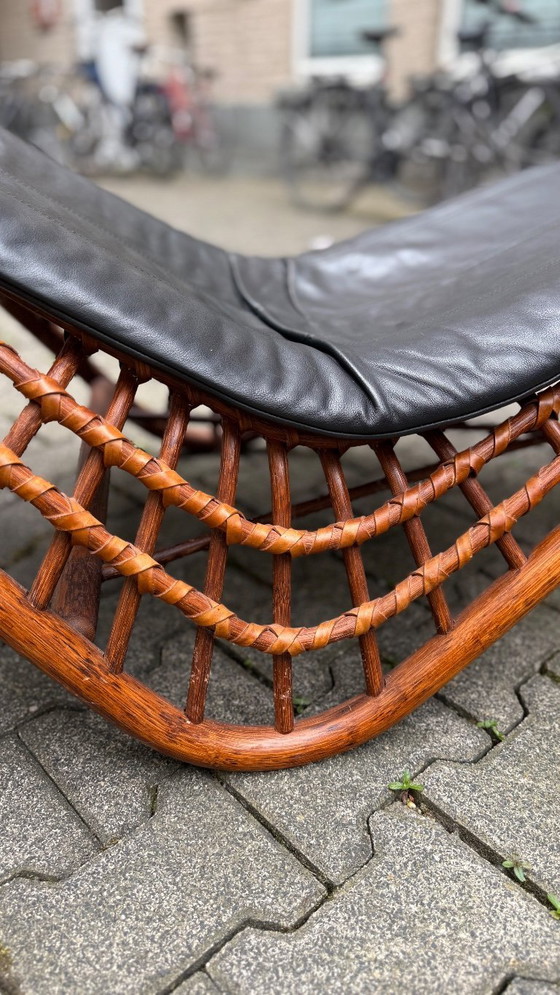 Image 1 of Chaise longue Flechtatelier Schütz Chaise longue en rotin des années 70