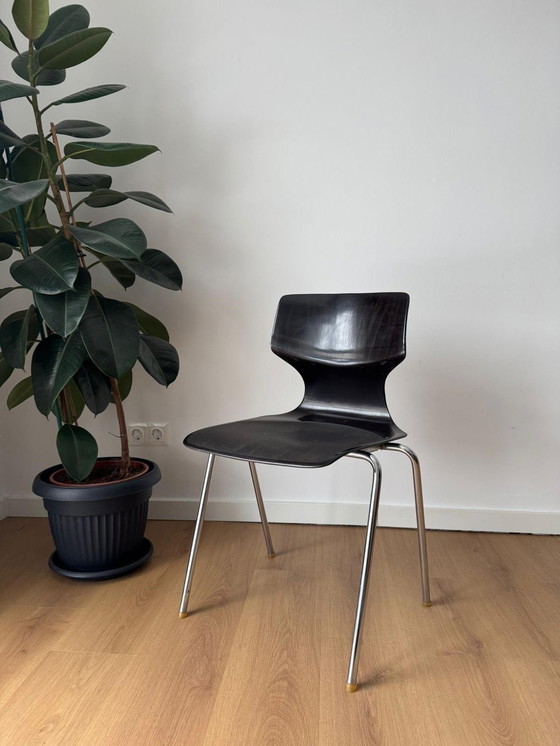 Image 1 of Silla apilable FLÖTTOTO Silla de comedor Pagwood MID Century