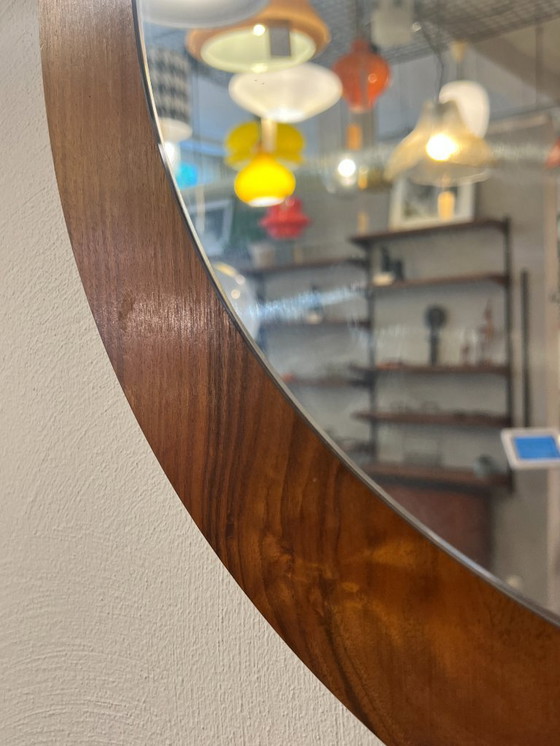 Image 1 of Specchio danese vintage in teak, rotondo, anni '70