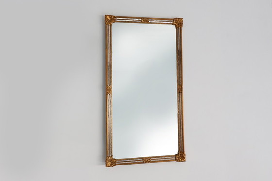 Image 1 of Grand miroir Deknudt rectangulaire doré de style baroque du 20e siècle, Belgique