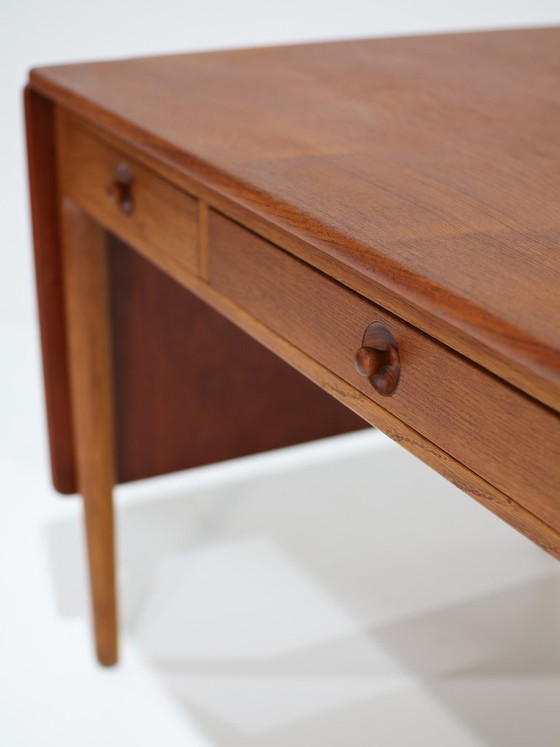 Hans J. Wegner Desk AT-305 Drop-Leaf Teak Oak 1950s – Hans Wegner, Wood, Vintage (photo 7 of 17)