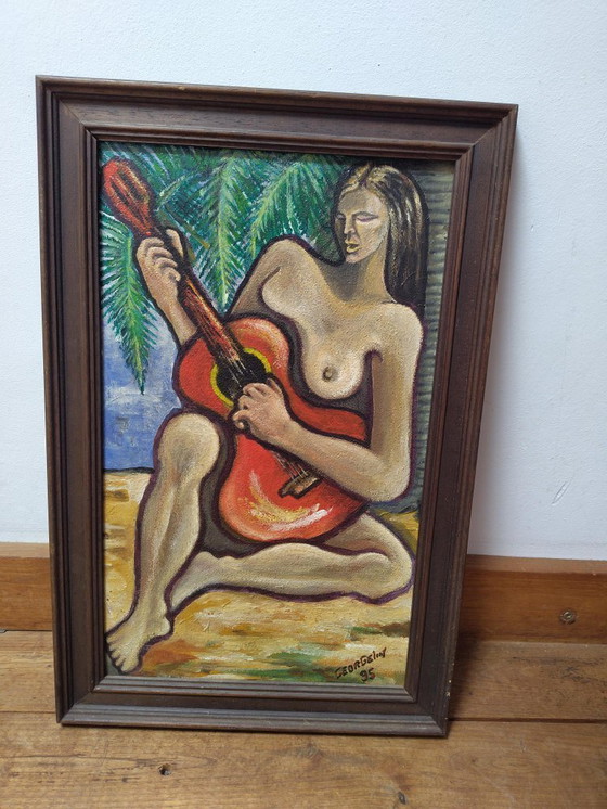 Image 1 of Simbiosi" di Georgelin, olio su tavola, artista francese di Morvan