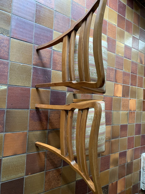 2 Sillas de comedor, Textil, Madera, Marrón (foto 7 de 9)
