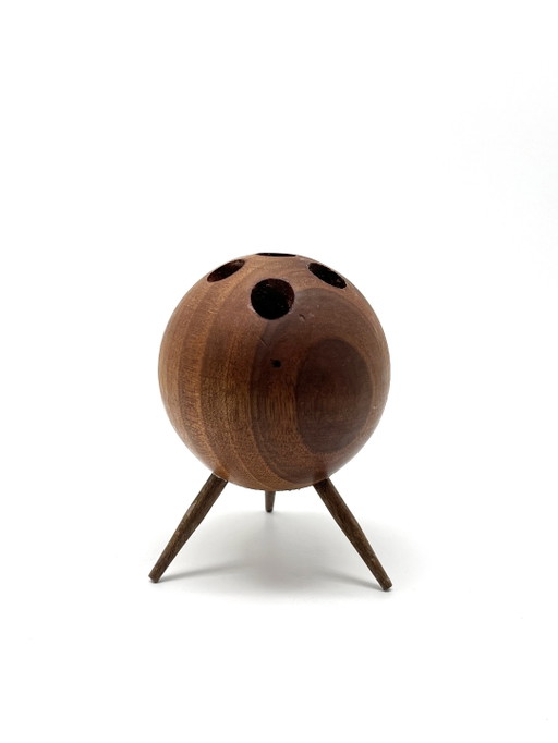 Carl Auböck Modell 4661 zugeschrieben – Vintage Kerzenhalter aus Holz, Wien um 1955