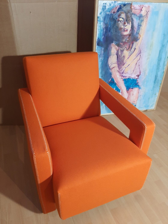 Image 1 of Cassina Utrecht 637 Nuovo mai usato in panno di lana Ruggine arancione (Serie 13L) Punto cavallo