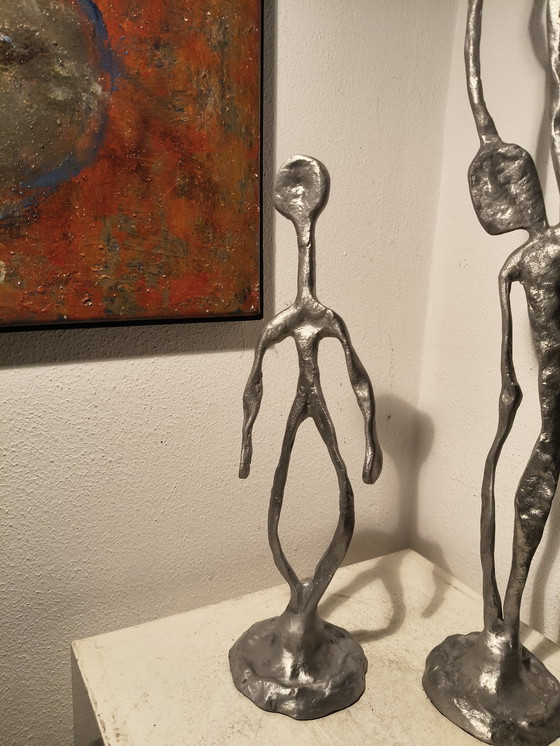 Image 1 of Vintage design modernist expressionist aluminum sculptures