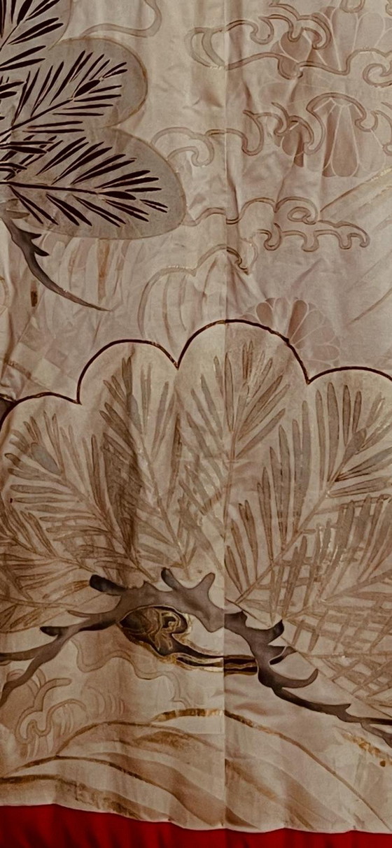 Vintage Japanese silk bridal kimono, hand-painted with cranes – Decorative Objects, Textile (photo 6 of 8)