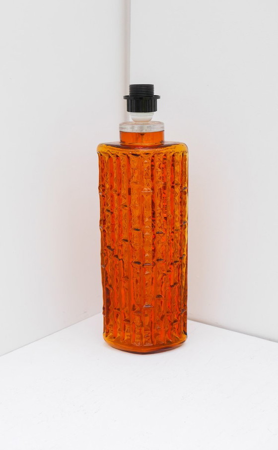 Grand Orange Glass Table Lamp by Gustav Leek for Orrefors, Sweden (photo 5 of 19)