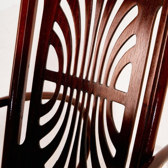 Image 1 of MK8961 Sedia a dondolo in faggio restaurata di Gustav Siegel per Jacob & Josef Kohn