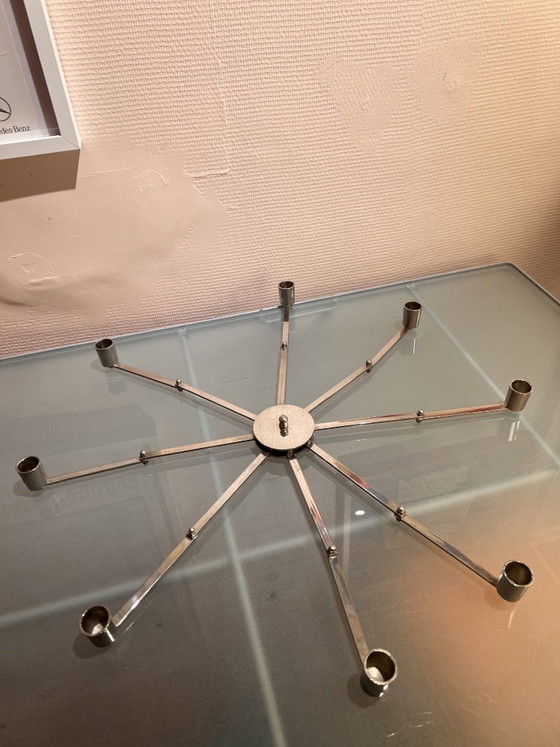 Portacandele in acciaio cromato a forma di stella, anni '70 – Metallo, Cromo (photo 7 of 10)