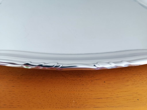 Antique silver-plated metal tray