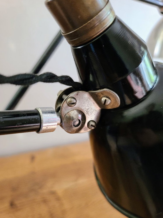 Image 1 of Fully restored black Mazda 1930-40 architect lamp