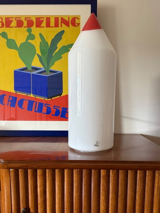 Image 1 of Lampe de table en verre de Murano en forme de crayon, style postmoderne, Formia Murano Italie années 1980