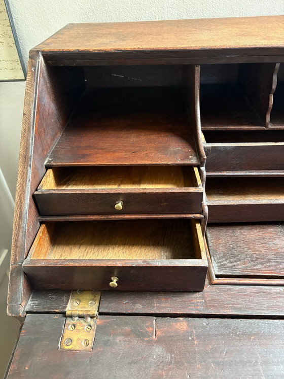 Antique secretary desk from Hippolytus Hospital Delft, Furniture, Wood, Brass, Brown (photo 3 of 6)