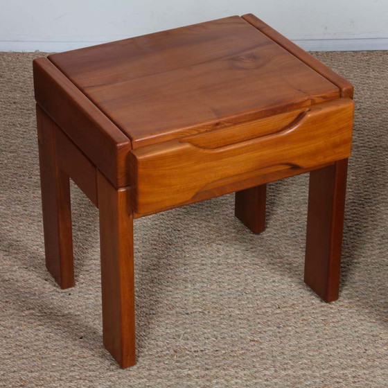 Image 1 of Coppia di comodini in olmo per Maison Regain, 1970