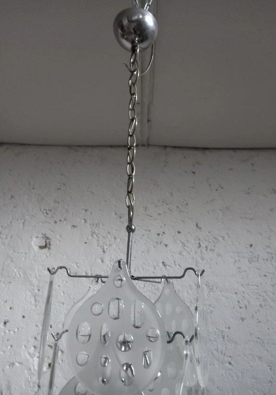 Image 1 of Three-Light Chandelier with Vistosi Glass Discs