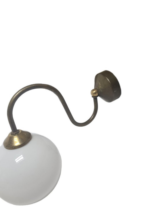 Art Deco wandlamp, Polen, jaren 1950 – Wandlampen, Glass, Metal (photo 7 of 7)
