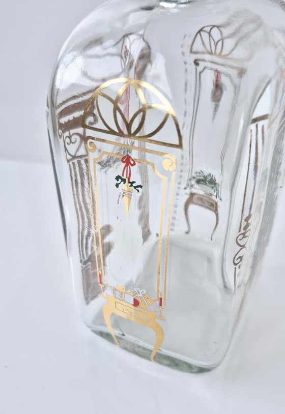 Image 1 of Holmegaard Copenhagen Bouteille de Noël 1991 Design Michael Bang, Décor Jette Frölich Danemark