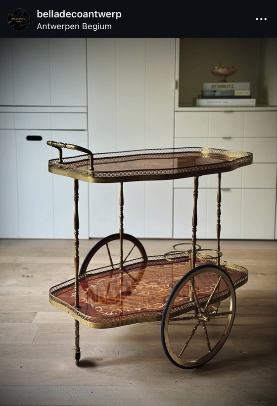 Carrello bar, anni '70 Italia, Carrelli bar, Altro, Legno, Multicolore (foto 6 di 6)