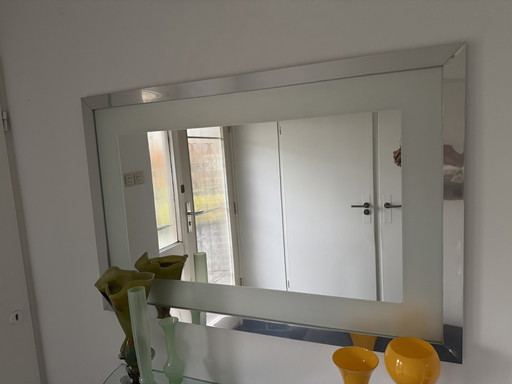 Mirror with chrome frame