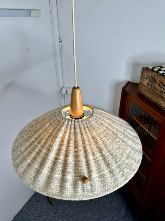 Mid Century Pendant Lamp Temde Teak Danish Design Vintage, Ceiling lights, Wood, Brown (photo 6 of 15)