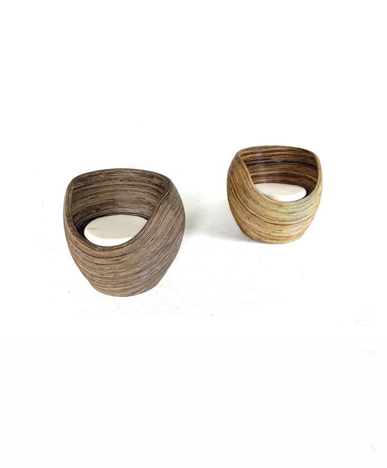 Image 1 of 2x poltrone vintage in vimini a matita, Gabrielle Crespi anni '60