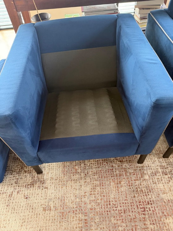 Poltrona Topform in velluto blu, Poltrone, Legno, Modern (foto 7 di 7)
