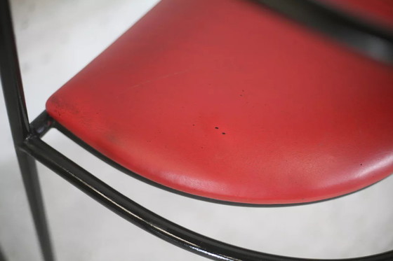 Image 1 of 3x Design Steel And Leather Armchairs