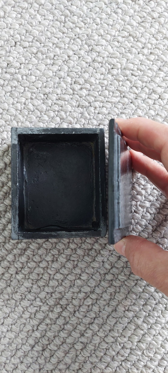Image 1 of Vintage handmade black marble trinket box