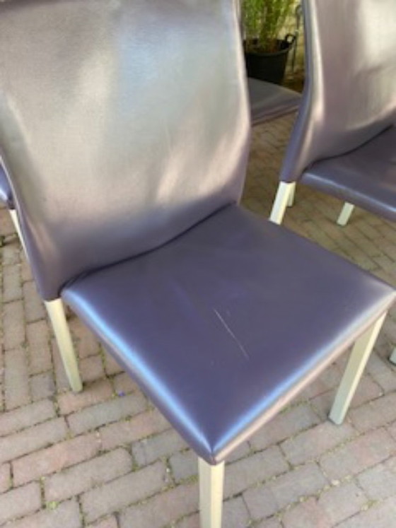 4 Leolux Myto Esszimmerstühle – Leather, Metal (photo 4 of 6)