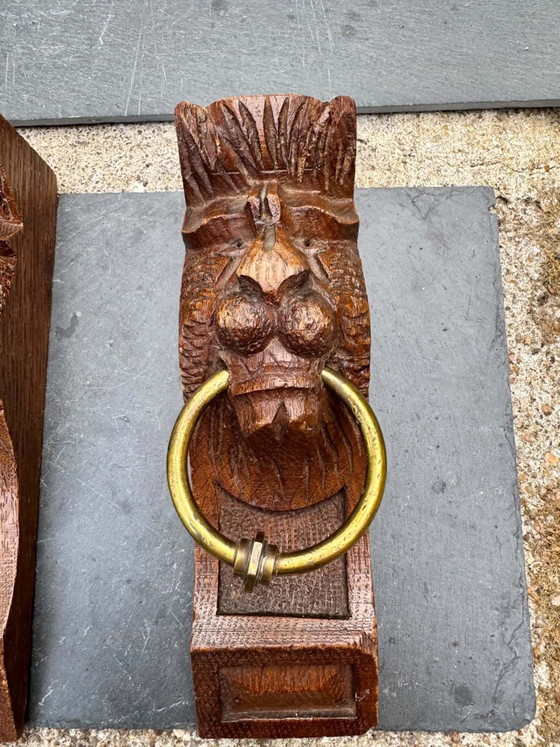 2 Corbel Console Lion Supports Wood 19th Century – Decorative Objects (photo 3 of 8)