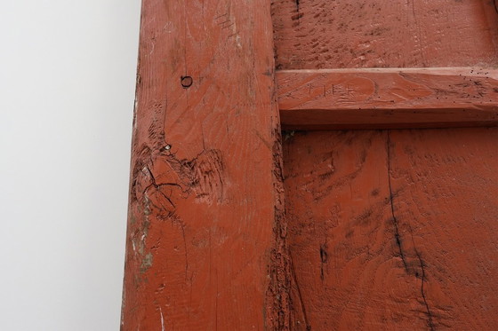 Image 1 of Grandes portes de monastère du 17e siècle en chêne laqué à la terre cuite, Portugal