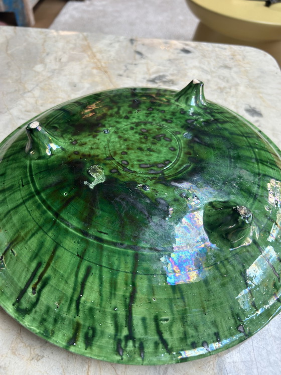 Image 1 of Beautiful Handmade Tamegroute Bowl – Moroccan Pottery – 35cm