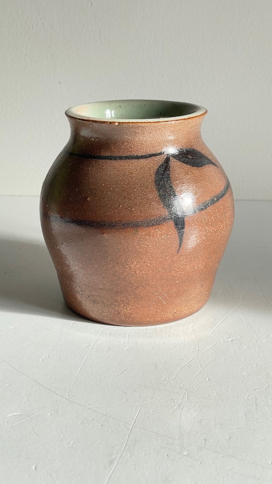 Vintage Signed Handcrafted Stoneware Vase – RG, Ceramic (photo 30 of 31)