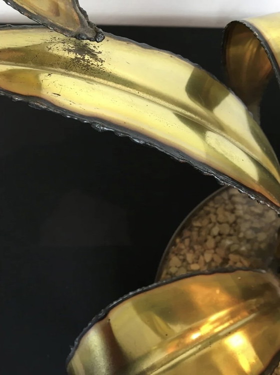 Image 1 of Maison Jansen Tischleuchte mit Blumenmuster aus den 1970er Jahren