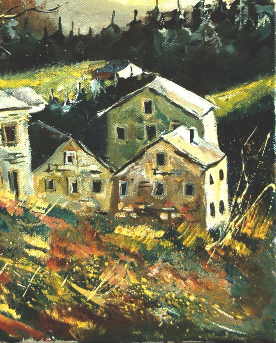 Old houses in the Belgian Ardennes – P. Fadent, Paintings & Drawings, Canvas (photo 4 of 5)