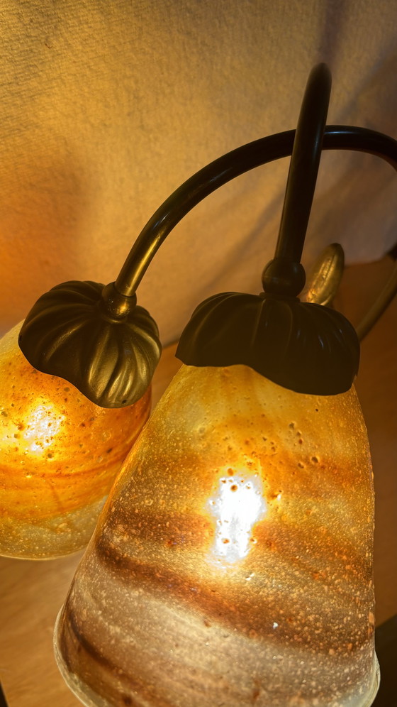 Image 1 of Vintage Tiffany tafellamp lelieblad 