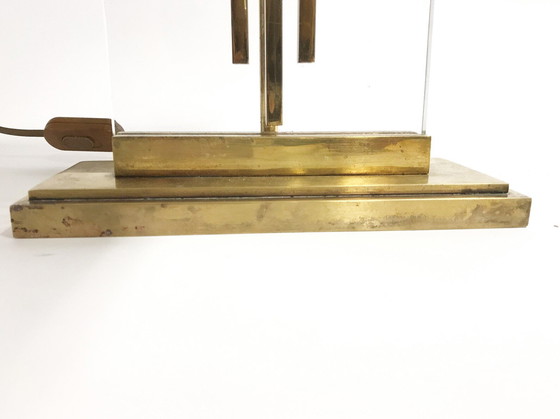 Image 1 of Lampada da tavolo vintage in bronzo e lucite, anni '60