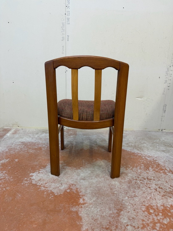 Set di 4 sedie di design scandinavo in olmo massiccio vintage degli anni '70, Sedie da pranzo, Legno, Marrone (foto 15 di 15)
