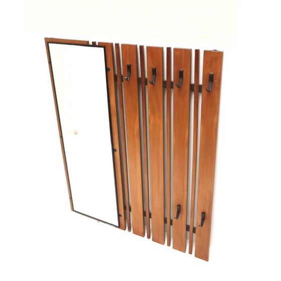 Image 1 of Vintage wall coat rack / coat rack with mirror from the 1960s