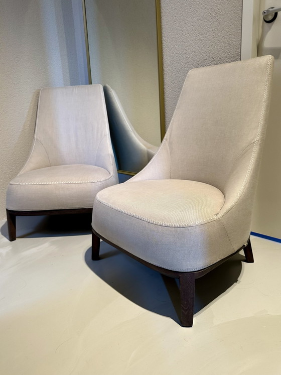 Ensemble Maxalto Febo en lilas très clair par Antonio Citterio – Fauteuils, Wood, Textile (photo 11 of 15)