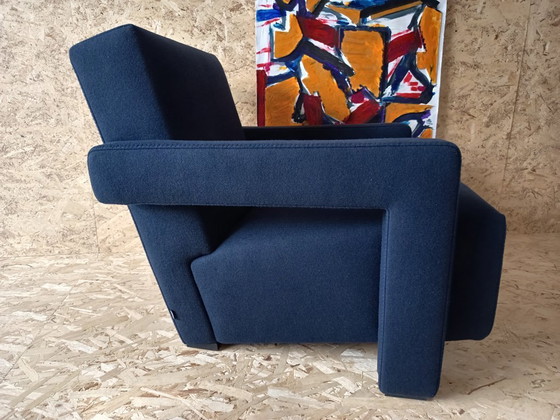 Image 1 of CASSINA Utrecht 637 armchair in Midnight BLUE Kvadrat wool by Gerrit Rietveld