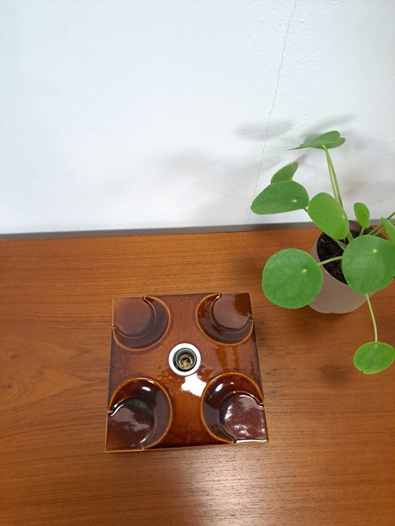 Image 1 of Brown Space Age ceramic wall lamp, no. 1