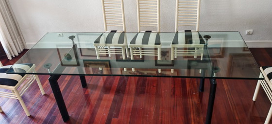 Tavolo da Pranzo Design Le Corbusier e 8 Sedie Vintage – Set da pranzo, Glass, Metal (photo 3 of 11)
